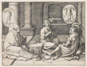 Jozef interpreteert de dromen in de gevangenis, 1512 door Lucas van Leyden